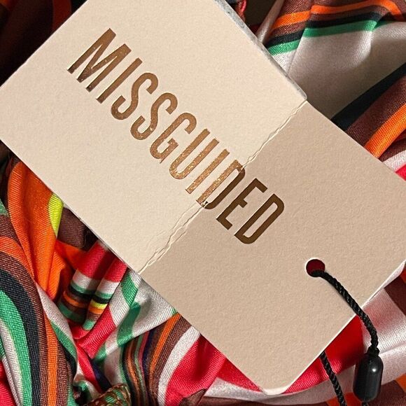 Misguided Orange bodysuit marble print Plus Curvy 14 NWT - Picture 10 of 13